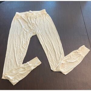 Lands’ End Men’s Tall Silk Long Underwear Pants L 36-38 Ivory Base Layer Utility
